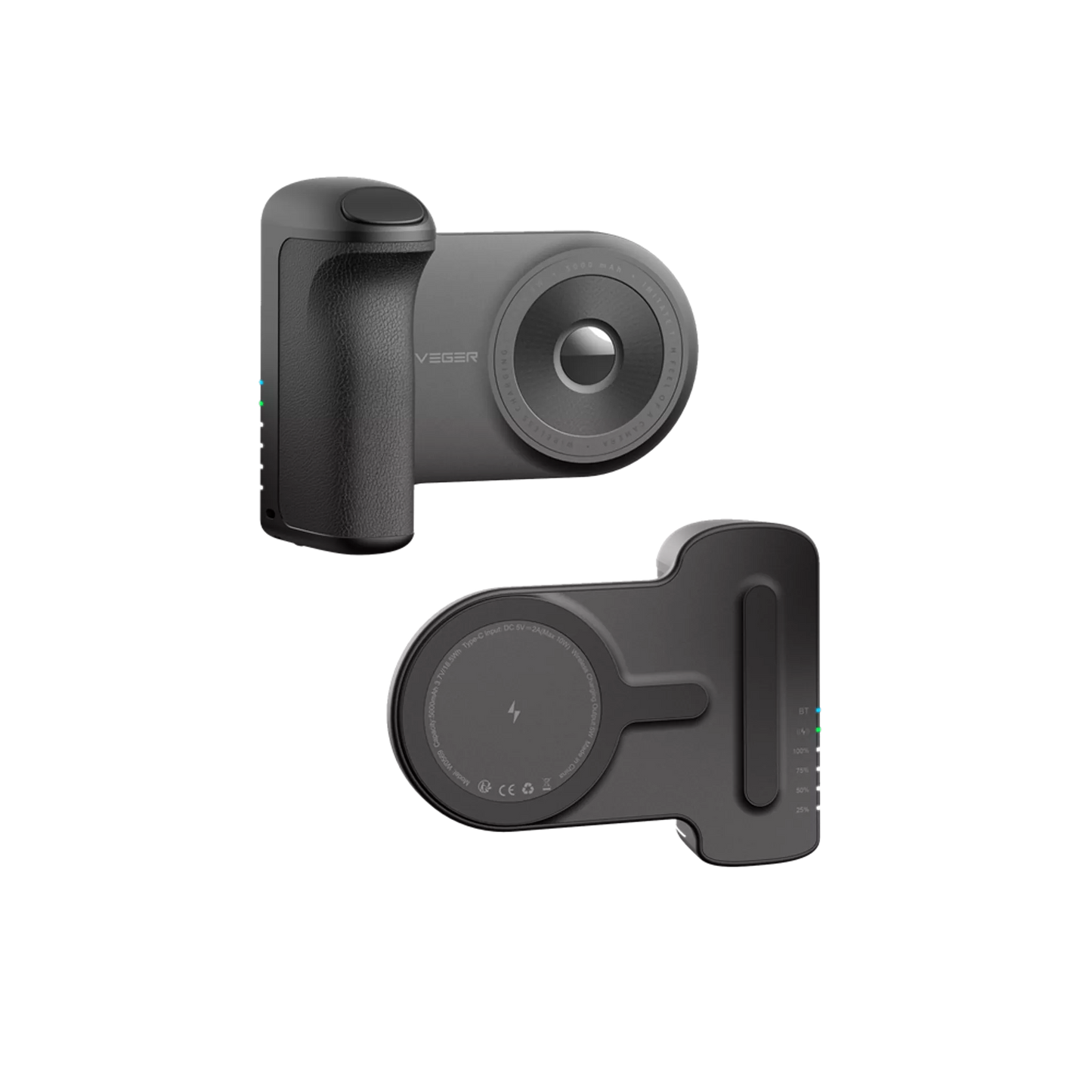 VEGER - SNAPCAM - 5,000MAH 5W BLUETOOTH SELFIE CONTROLLER, KICKSTAND & MAGSAFE POWERBANK - BLACK