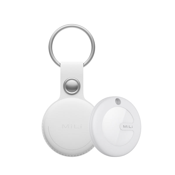 MILI - MITAG MFI (APPLE APPROVED) FIND MY ITEM FINDER & PU LEATHER KEYRING - WHITE