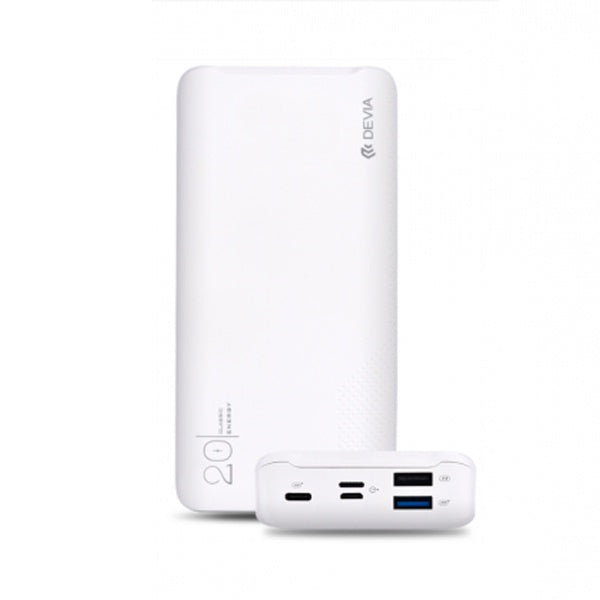 DEVIA 20,000MAH 18W PD & QC3.0 POWERBANK WHITE
