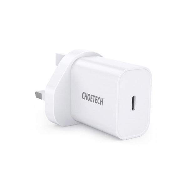 CHOETECH 20W TYPE C POWER DELIVERY 3-PIN UK CHARGING PLUG