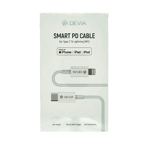 DEVIA - 1.5M TYPE C TO MFI LIGHTNING CABLE - WHITE
