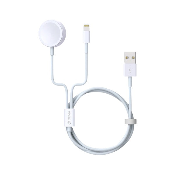 DEVIA - 1M (2.1A) USB TO MAGNETIC CABLE FOR APPLE WATCH & NON-MFI LIGHTNING CABLE