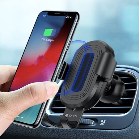 DEVIA - 10W WIRELESS CHARGING GRAVITY SENSOR AIR VENT CAR HOLDER