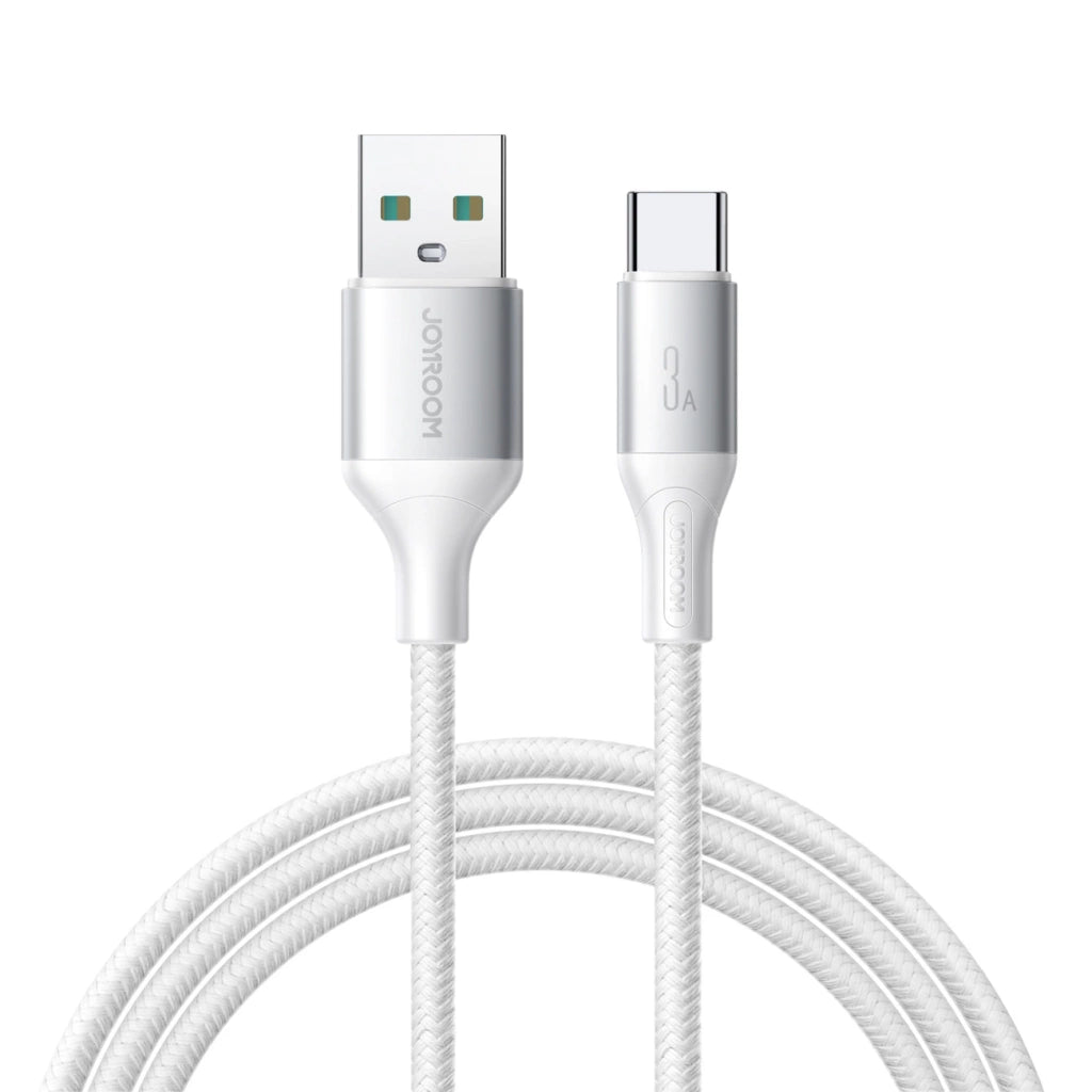 JOYROOM FLASH SERIES FAST CHARGING USB-A TO USB-C CABLE 3A 1M - WHITE
