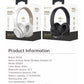 DEVIA - KINTONE FOLDABLE ON-EAR WIRELESS HD HEADPHONES - WHITE