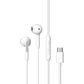DEVIA - USB-C EARPHONES WITH MICROPHONE & VOLUME CONTROL - WHITE