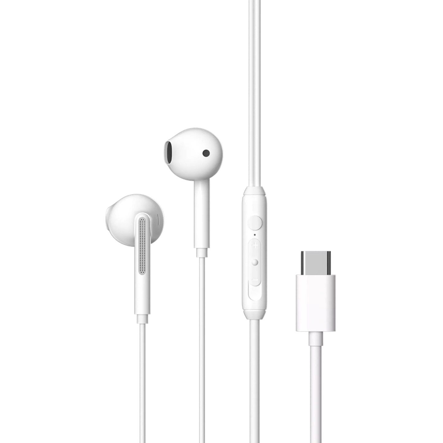 DEVIA - USB-C EARPHONES WITH MICROPHONE & VOLUME CONTROL - WHITE