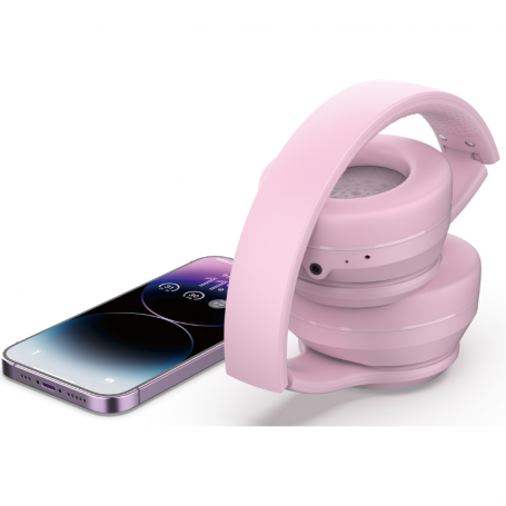 DEVIA - KINTONE FOLDABLE ONEAR WIRELESS HD HEADPHONES - PINK
