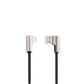 AUKEY - 1.2M (2.4A) USB TO MFI LIGHTNING 90 DEGREE BRAIDED GAMING CABLE - BLACK GREY