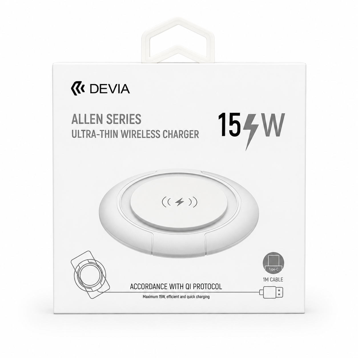 DEVIA - 15W WIRELESS ULTRA THIN CHARGING PAD - WHITE