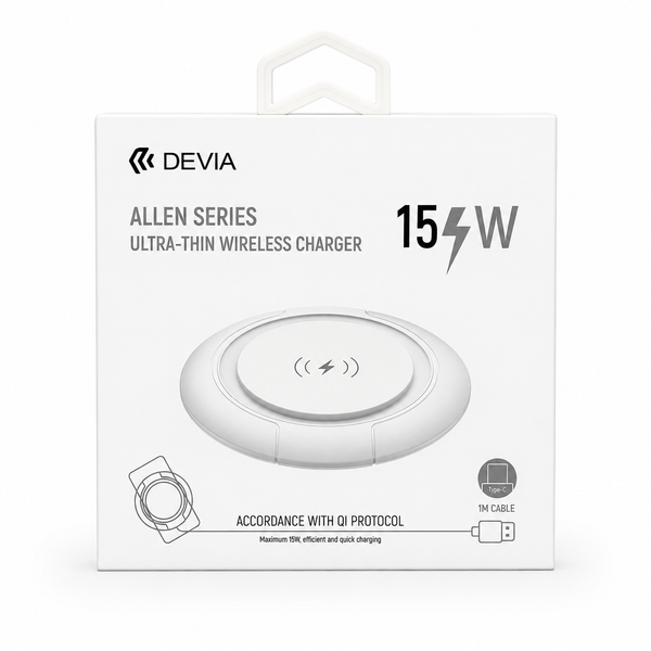 DEVIA - 15W WIRELESS ULTRA THIN CHARGING PAD - WHITE