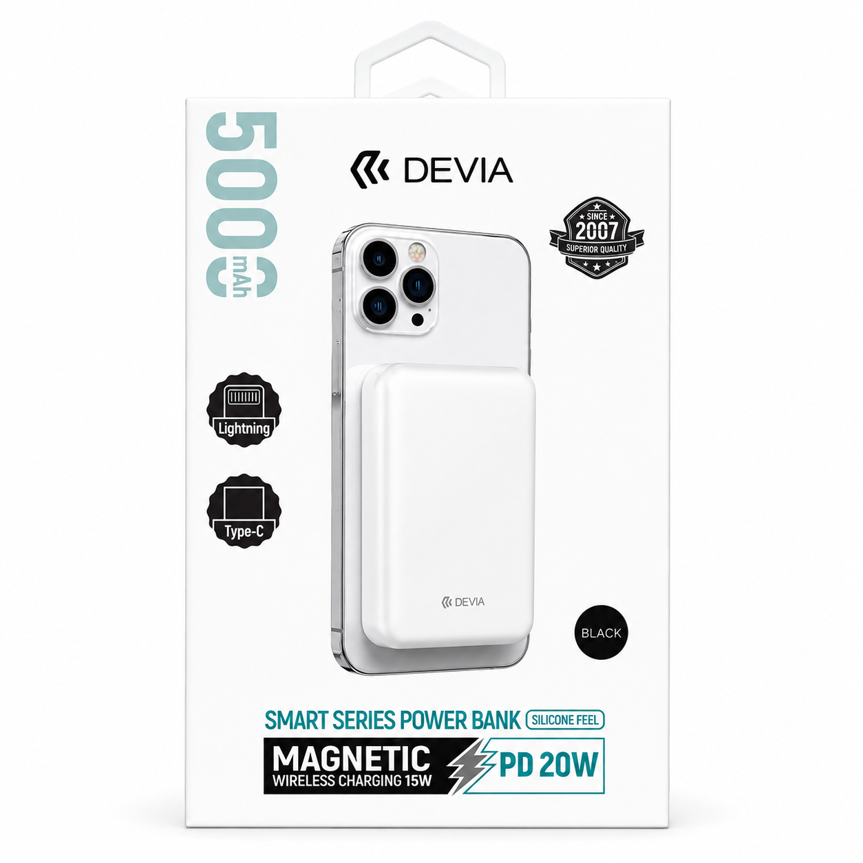 DEVIA - 5,000MAH 20W PD MAGSAFE POWERBANK - BLACK