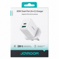JOYROOM 20W DUAL PORT USB-C / USB-A PLUG WHITE