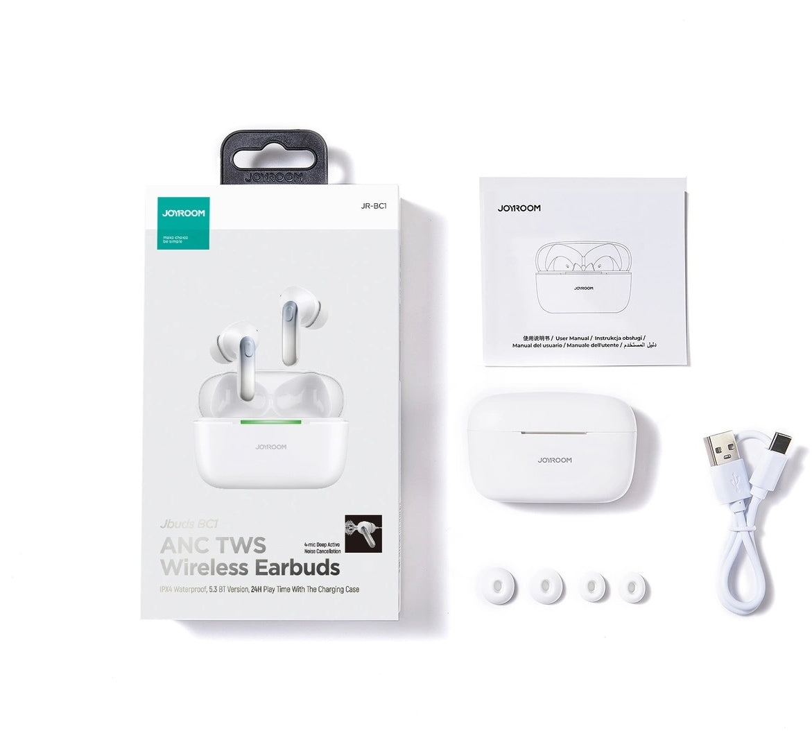 JOYROOM JBUDS TRUE WIRELESS ANC EARBUDS WHITE