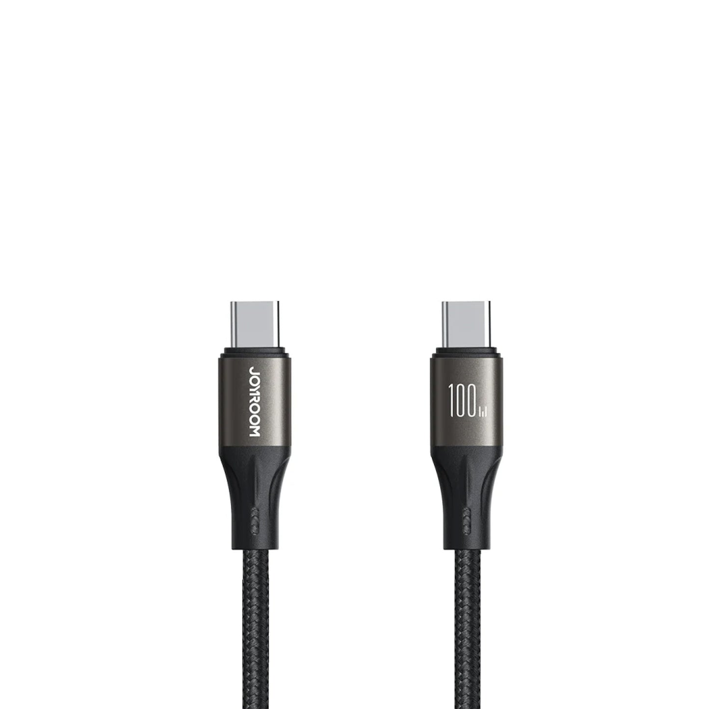 JOYROOM LIGHT SPEED SERIES 100W FAST CHARGING DATA CABLE TYPE -C TO TYPE-C BLACK
