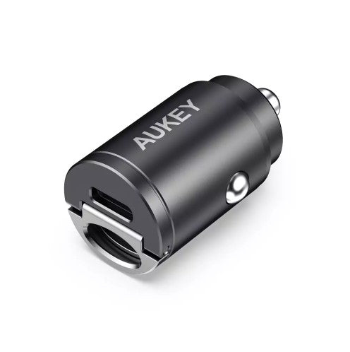 AUKEY - 20W METAL TYPE C POWER DELIVERY PORT CAR ADAPTER - BLACK