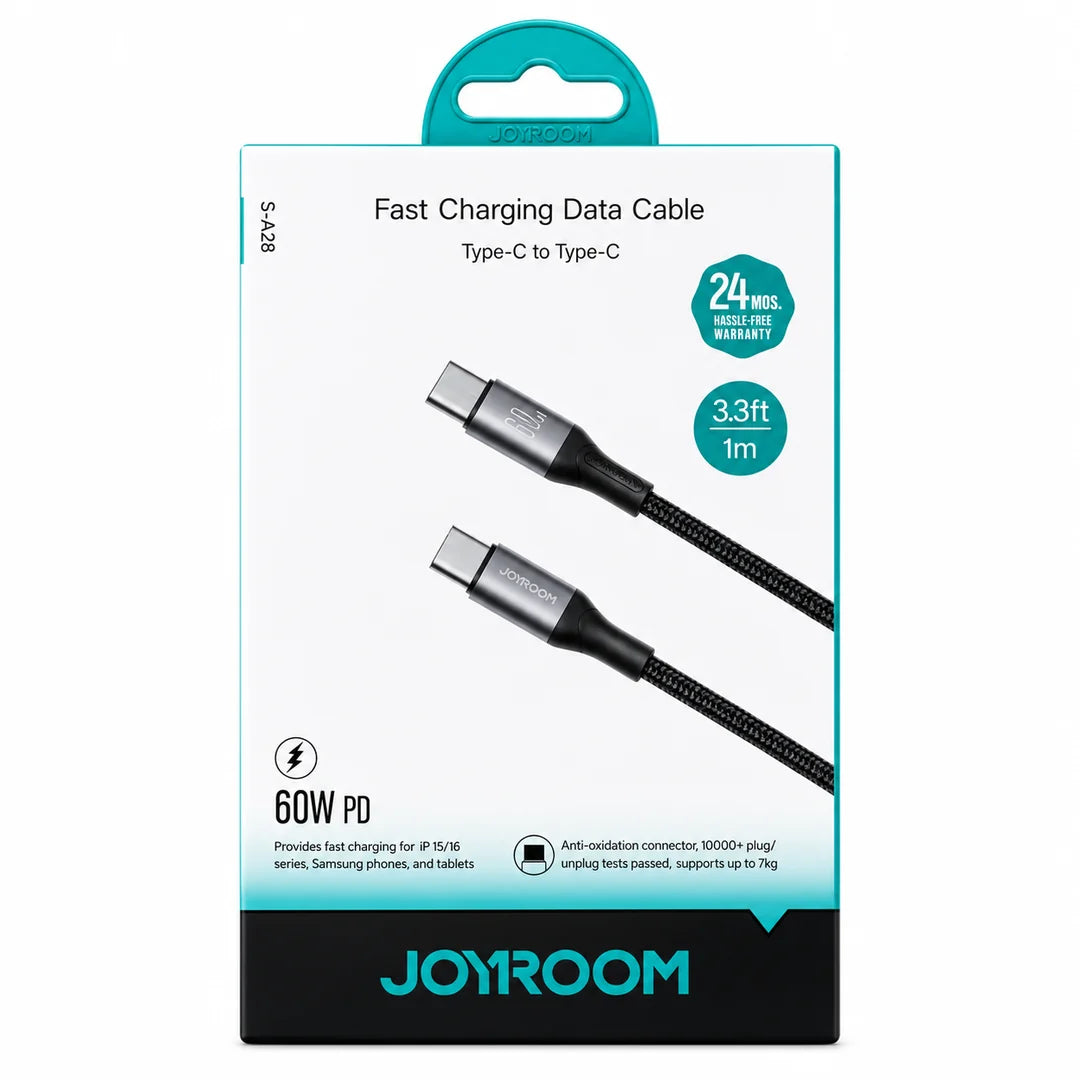 JOYROOM 60W PD USB C TO USB C 1M BLACK