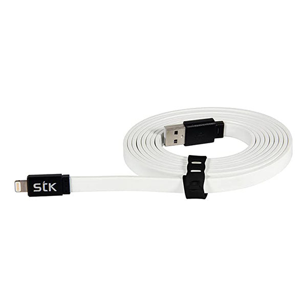 STK - 2M (2.4A) NOODLE USB TO MFI LIGHTNING CABLE - WHITE